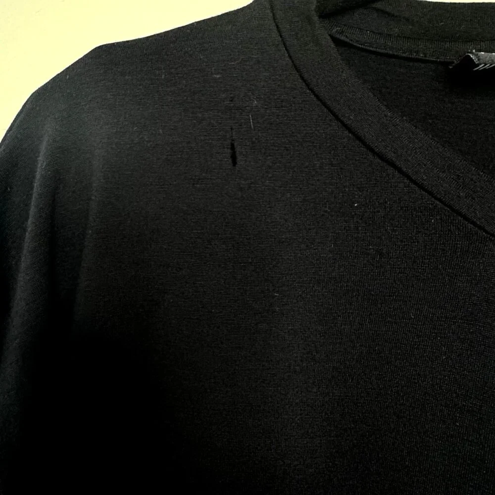 ICEBREAKER 100% Merino Wool Shirt Mens L Black Long Sleeve V-Neck Baselayer Top - Picture 3 of 8